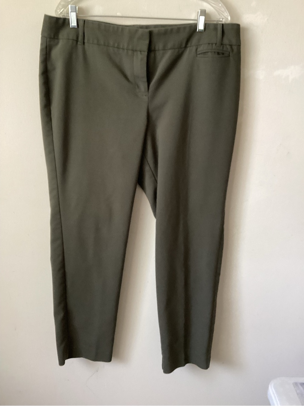 Van Heusen Classic Olive Green Straight-Leg Pants for women